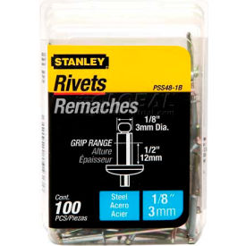 Stanley Tools PSS48-1B Stanley PSS48-1B Steel Rivets 1/8" x 1/2", 100 Pack image.