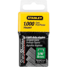 Stanley TRA205T Light Duty Wide Crown Staples 5/16"" 1000 Pack