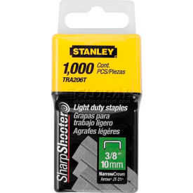 Stanley Tools TRA206T Stanley TRA206T Light Duty Wide Crown Staples 3/8", 1,000 Pack image.