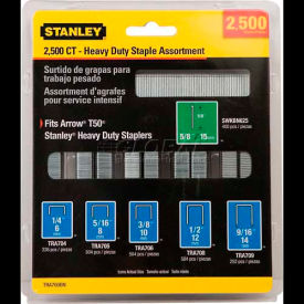 Stanley Tools TRA700BN Stanley TRA700BN Heavy-Duty Narrow Crown Staple & Brad Asst, 2,500 Pk image.