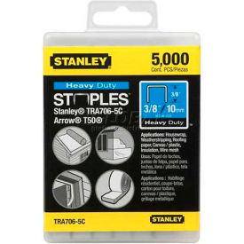 Stanley TRA706-5C Heavy-Duty Narrow Crown Staples 3/8"" 5000 Pack
