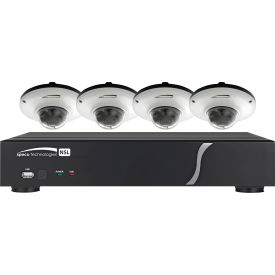 Component Specialties, Inc ZIPL4D1 Speco ZIPL4D1 4-Channel Plug & Play NVR and IP Kit, 4 Dome Cameras, 1TB image.