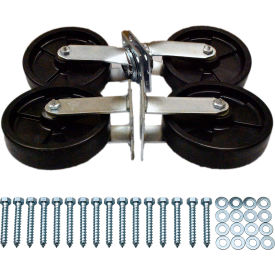 Rubbermaid® 8" Polyolefin Swivel & Rigid Casters with Hardware Set of 4