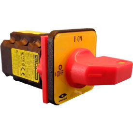 Springer Controls Co. Inc A104/016-AR2 Springer Controls/MERZ A104/016-AR2,16A,3-Pole, Disconnect Switch, Red/Yellow, Front-Mount, Lockout image.