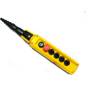 Springer Controls Co. Inc F70EY12000400002 T.E.R., F70EY12000400002 MIKE Pendant, 6 Button, Yellow, 2-Speed Buttons image.