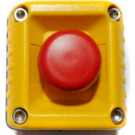 Springer Controls Co. Inc F71EY10000000003 T.E.R., F71EY10000000003 VICTOR Wall Mount Control Station, Yellow, 1 Hole, Momentary E-Stop image.