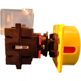 Springer Controls/MERZ ML1-040-CR3, 40A, 3-Pole, Disconnect Switch, Red/Yellow,Center-Mount,Lockable
