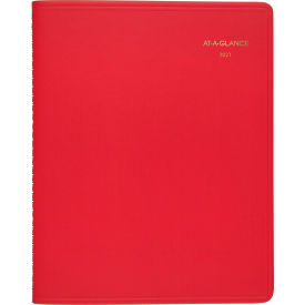 At-A-Glance Products 7025013 AT-A-GLANCE® Wire bound Monthly Appointment Book 5/16" x 9-1/2" x 11-3/8" Red image.