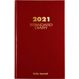 At-A-Glance Products SD377-13 At-A-Glance® Standard Daily Journal, 7-11/16" x 12-1/8" Page Size, Red Moire image.