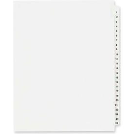 Avery-Dennison 1330 Avery Side Tab Legal Exhibit Index Divider, 1 to 25, 8.5"x11", 1 Tab/25 Sets, White/White image.
