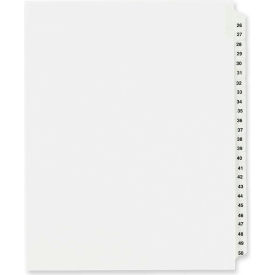 Avery-Dennison 1331 Avery Side Tab Legal Exhibit Index Divider, 26 to 50, 8.5"x11", 1 Tab/25 Sets, White/White image.
