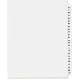 Avery-Dennison 1333 Avery Side Tab Legal Exhibit Index Divider, 76 to 100, 8.5"x11", 1 Tab/25 Sets, White/White image.