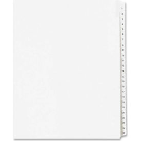 Avery-Dennison 1701 Avery Side Tab Collated Legal Index Divider, 1 to 25, 8.5"x11", 25 Tabs, White/White image.
