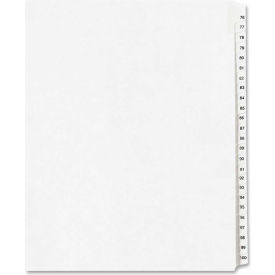 Avery-Dennison 1704 Avery Side Tab Collated Legal Index Divider, 76 to 100, 8.5"x11", 25 Tabs, White/White image.