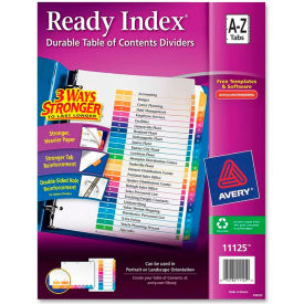 Avery-Dennison 11125 Avery Ready Index T.O.C. Reference Divider, A to Z, 8.5"x11", 26 Tabs, White/Multi image.