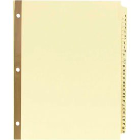 Avery-Dennison 11308 Avery Laminated Tab Divider, Printed 1 to 31, 8.5"x11", 31 Tabs, Buff/Buff image.