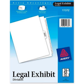 Avery-Dennison 11372 Avery Premium Collated Legal Exhibit Divider, Printed 26 to 50, 8.5"x11", 26 Tabs, White/White image.