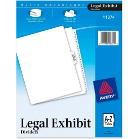 Avery-Dennison 11374 Avery Premium Collated Legal Exhibit Divider, Printed A to Z, 8.5"x11", 26 Tabs, White/White image.