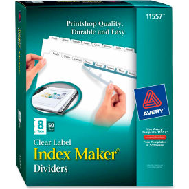 Avery-Dennison 11557 Avery Index Maker Label Divider, 8.5"x11", 8 Tabs, 25 Sets, White/White image.