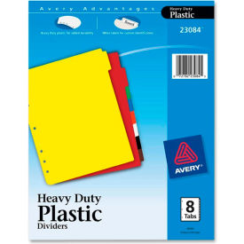 Avery-Dennison 23084 Avery Plastic Tab Divider, Blank, 8.5"x11", 8 Tabs, Multicolor/Multicolor image.