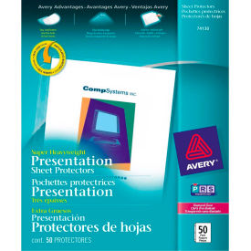 Avery-Dennison 74130 Avery® Diamond Clear Top Loading Sheet Protector, Super Heavy Weight, 8-1/2"W x 11"H, 50/PK image.