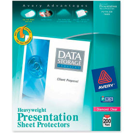 Avery-Dennison 74400 Avery® Diamond Clear Top Loading Sheet Protector, 8-1/2"W x 11"H, Clear, 200/PK image.