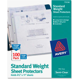 Avery-Dennison 75536 Avery® Non-Stick Sheet Protector, 8-1/2"W x 11"H, Clear, 100/PK image.