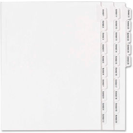 Avery-Dennison 82106 Avery Legal Exhibit Numeric Index Divider, Printed Exhibit 1 to 25, 8.5"x11", 1 Tab/25 Sets, White image.