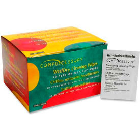 Compucessory 24218 Compucessory Wet & Dry Smudge Free Cleaning Wipes, 50/Pack - CCS24218 image.