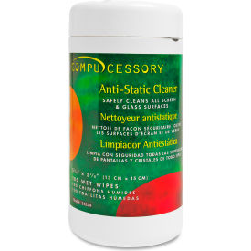 Compucessory 24224 Compucessory Anti-Static Cleaning Wipes, 100/Pack - CCS24224 image.