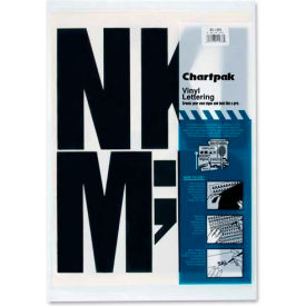 Chartpak/Pickett 1184 Chartpak® Vinyl Capital Letters, 6"H, 38 Letters, Black image.