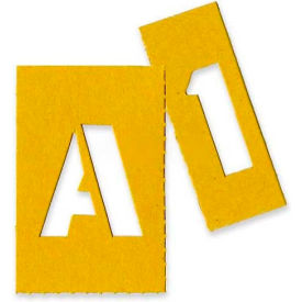 Chartpak 1550 Chartpak Painting Letters & Numbers Stencil, CHA01550, 1"H, Yellow, Gothic Font, 35/Set image.
