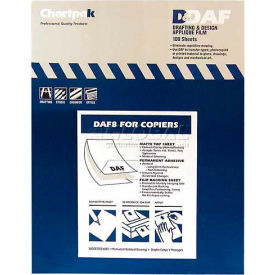 Chartpak DAF8 Chartpak® Applique Drafting Film, DAF8, Permanent, 11"L X 8-1/2"W, 100/Box image.