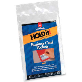 Cardinal Brands Inc 21500CB Cardinal® HOLDit Business Card Pocket, Top Opening, Clear image.