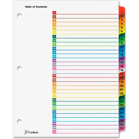 Cardinal Brands Inc 60118 Cardinal OneStep Printable T.O.C. Divider, Printed 1 to 31, 9"x11", 31 Tabs, White/Multicolor image.