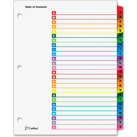 Cardinal Brands Inc 60218 Cardinal OneStep Printable T.O.C. Divider, Printed A to Z, 9"x11", 26 Tabs, White/Multicolor image.