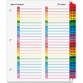 Cardinal Brands Inc 60990 Cardinal OneStep Printable T.O.C. Divider, 1 to 52, 8.5"x11", 52 Tabs, Multicolor/Multicolor image.