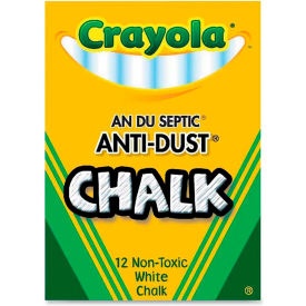 Crayola 501402 Crayola Anti-Dust Chalk - White, 12/Box image.