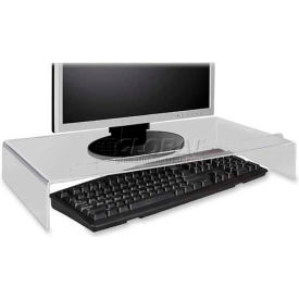 Kantek Inc. AMS300 Kantek AMS300 Acrylic Monitor Stand/Keyboard Storage, Clear image.