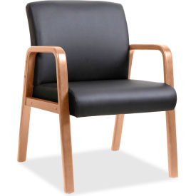 Lorell LLR20026 Lorell® Guest Chair - Bonded Leather - Black image.
