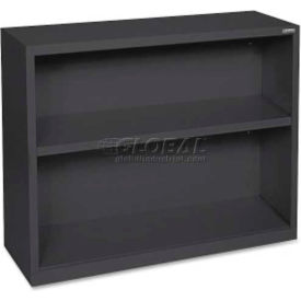 Lorell LLR41282 Lorell Fortress Series 2-Shelf Bookcase, LLR41282, 13"W x 34-1/2"D x 30"H, Black image.