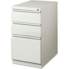 Lorell LLR49522 Lorell 3-Drawer Mobile File Pedestal, LLR49522,15"W x 19-7/8"D x 27-3/4"H, Light Gray image.