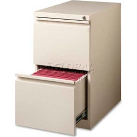 Lorell LLR49529 Lorell 2-Drawer Mobile File Pedestal, LLR49529,15"W x 22.9"D x 27-3/4"H, Putty image.