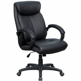 Lorell® High-Back Executive Office Chair Bonded Leather 28"W x 31-11/16"D x 45-1/2"H Black 