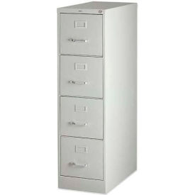 Lorell® 4-Drawer Heavy Duty Vertical File Cabinet 15""W x 26-1/2""D x 52""H Gray