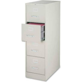 Sp Richards LLR60199 Lorell® 4-Drawer Heavy Duty Vertical File Cabinet, 18"W x 26-1/2"D x 52"H, Gray image.