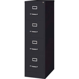 Sp Richards LLR60650 Lorell® 4-Drawer Heavy Duty Vertical File Cabinet, 15"W x 25"D x 52"H, Black image.