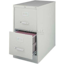 Sp Richards LLR60654 Lorell® 2-Drawer Heavy Duty Vertical File Cabinet, 15"W x 25"D x 28-3/8"H, Gray image.