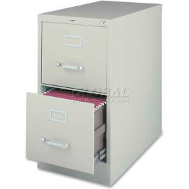 Sp Richards LLR60662 Lorell® 2-Drawer Heavy Duty Vertical File Cabinet, 18"W x 26-1/2"D x 28-3/8"H, Gray image.