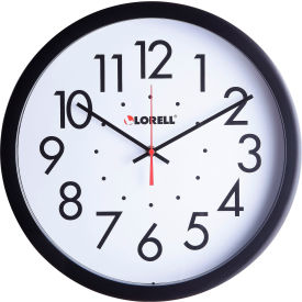 Lorell LLR61009 Lorell 14-1/2" Self-Set Wall Clock, Plastic Case, Black image.